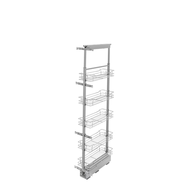 Rev-A-Shelf Steel, Silver, 9.61 in W, 58.25 in H, 21.72 in L, Silver - 5758-08-CR-1