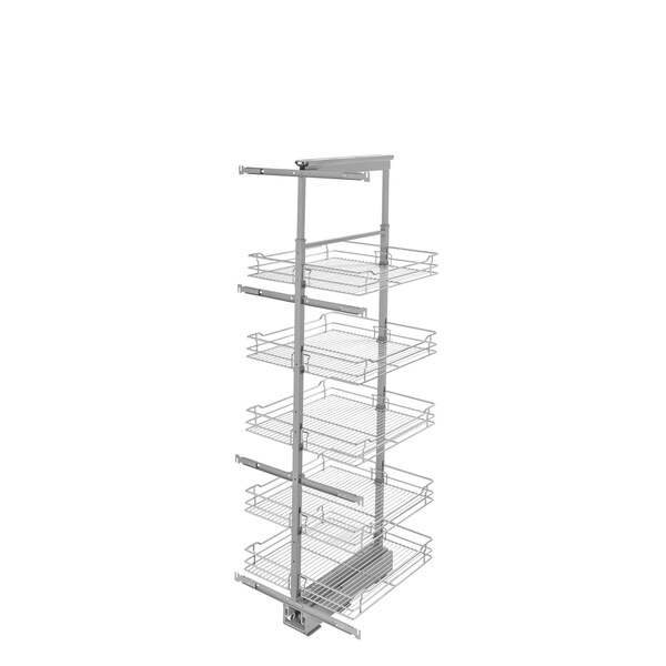 Rev-A-Shelf Steel, Silver, 21.61 in W, 58.25 in H, 21.72 in L, Silver - 5758-20-CR-1