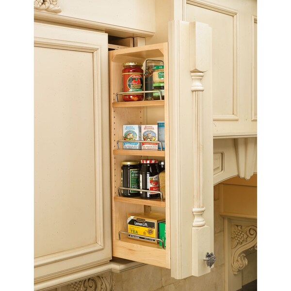 Rev-A-Shelf Maple Wood; Steel, Natural Maple, 6 in W, 30 in H, 11.13 in D - 432-WF-6C