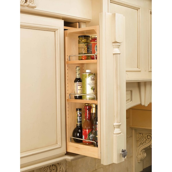 Rev-A-Shelf Maple Wood; Steel, Natural Maple, 6 in W, 30 in H, 11.13 in D - 432-WF-6C