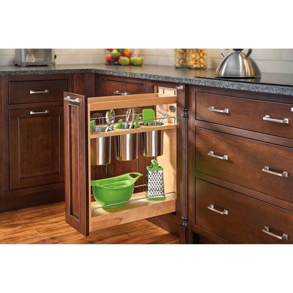 Rev-A-Shelf Maple Wood; Steel, Natural Maple, 8.75 in W, 25.5 in H, 21.63 in D - 448UT-BCSC-8C