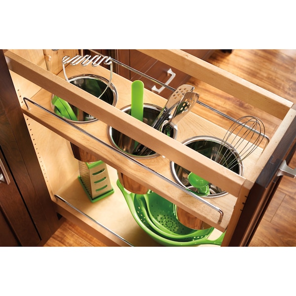 Rev-A-Shelf Maple Wood; Steel, Natural Maple, 8.75 in W, 25.5 in H, 21.63 in D - 448UT-BCSC-8C