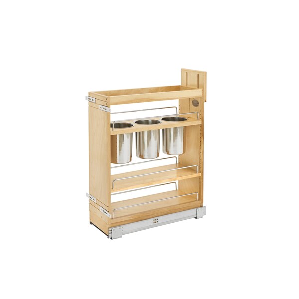 Rev-A-Shelf Maple Wood; Steel, Natural Maple, 8.75 in W, 25.5 in H, 21.63 in D - 448UT-BCSC-8C