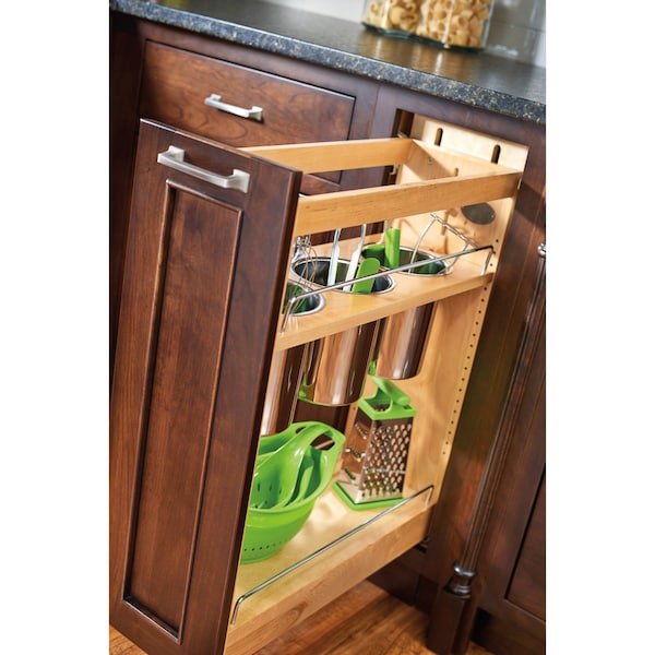 Rev-A-Shelf Maple Wood; Steel, Natural Maple, 8.75 in W, 25.5 in H, 21.63 in D - 448UT-BCSC-8C
