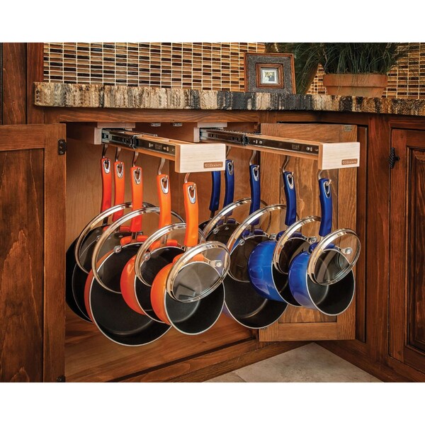 Rev-A-Shelf Maple Wood; Steel, Natural Maple, 4 in W, 4.13 in H, 22 in D - GLD-W22-SC-7