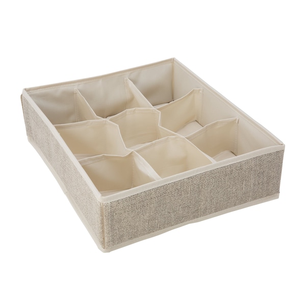 Simplify 52% polyester + 29% PP non-woven + 19% paperboard, Cream, 12.01 in W, 13.98 in D, 13.98 in L - 25516-FEJ