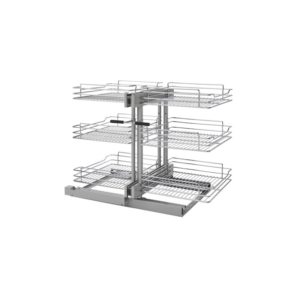 Rev-A-Shelf Steel, Silver, 32.25 in W, 24 in H, 20.25 in L, Silver - 5PSP3-18SC-CR