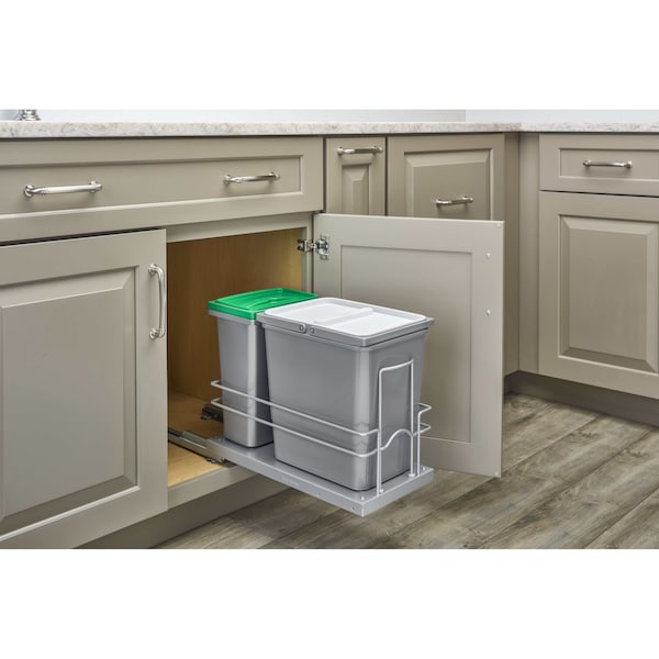 Rev-A-Shelf Steel; Plastic, Gray, 8.31 in W, 14.25 in H, 18.63 in D - 5SBWC-815S-1