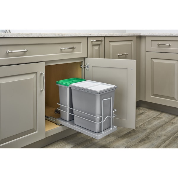 Rev-A-Shelf Steel; Plastic, Gray, 8.31 in W, 14.25 in H, 18.63 in D - 5SBWC-815S-1