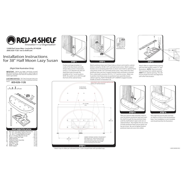 Rev-A-Shelf Maple Hardwood, Light Brown, 37.64 in W, 16 in H, 38 in D, 20.06 in L, Light Brown - LD-4NW-882-38-1