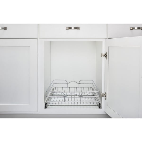 Rev-A-Shelf Steel, Silver, 17.5 in W, 5.56 in H, 22 in D, 22 in L, Silver - 5WB1-1822CR-1