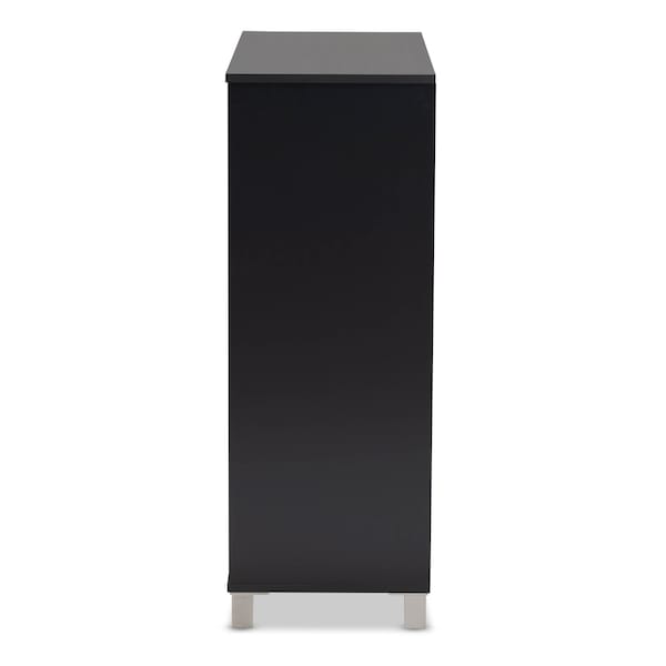 Baxton Studio Shirley Grey Finished 2-Door Shoe Storage Cabinet with Open Shelves - 157-9561