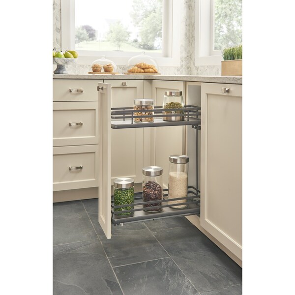 Rev-A-Shelf Steel, Orion Gray, 7.25 in W, 24.5 in H, 21.69 in D, 21.69 in L, Orion Gray - 5322-BCSC-6-FOG
