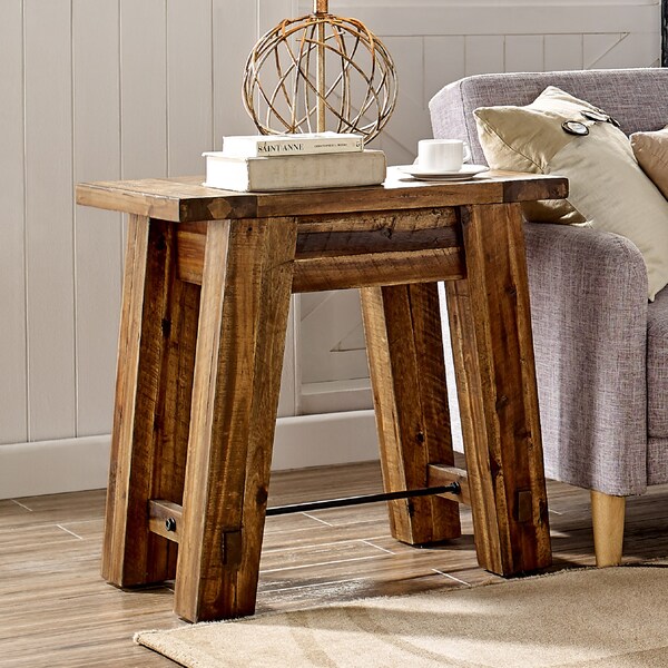 Alaterre Furniture Durango 27"W Industrial Wood End Table - ANDU0174