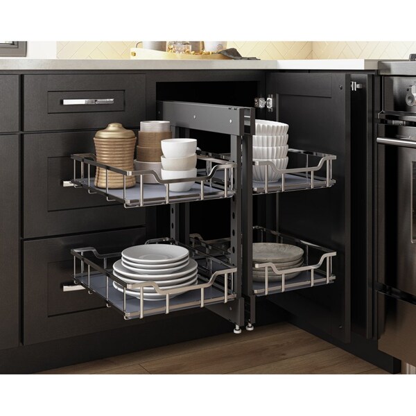 Hardware Resources STORAGE WITH STYLE 18" Polished Chrome Full-Height Blind Corner Organizer - SWS-BCFH18PC
