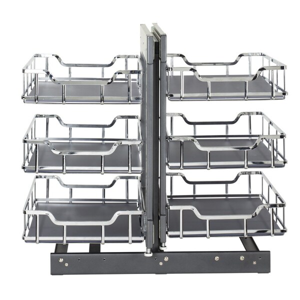 Hardware Resources STORAGE WITH STYLE 18" Polished Chrome Full-Height Blind Corner Organizer - SWS-BCFH18PC