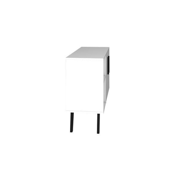 Manhattan Comfort Amsterdam 35.43" Sideboard with 4 Shelves in White - 147AMC205