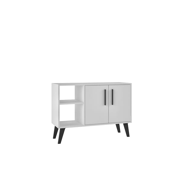 Manhattan Comfort Amsterdam 35.43" Sideboard with 4 Shelves in White - 147AMC205