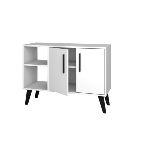 Manhattan Comfort Amsterdam 35.43" Sideboard with 4 Shelves in White - 147AMC205