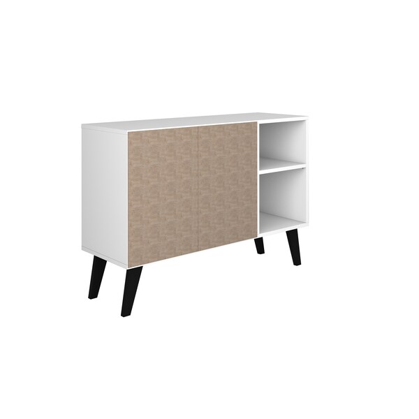 Manhattan Comfort Amsterdam 35.43" Sideboard with 4 Shelves in White - 147AMC205