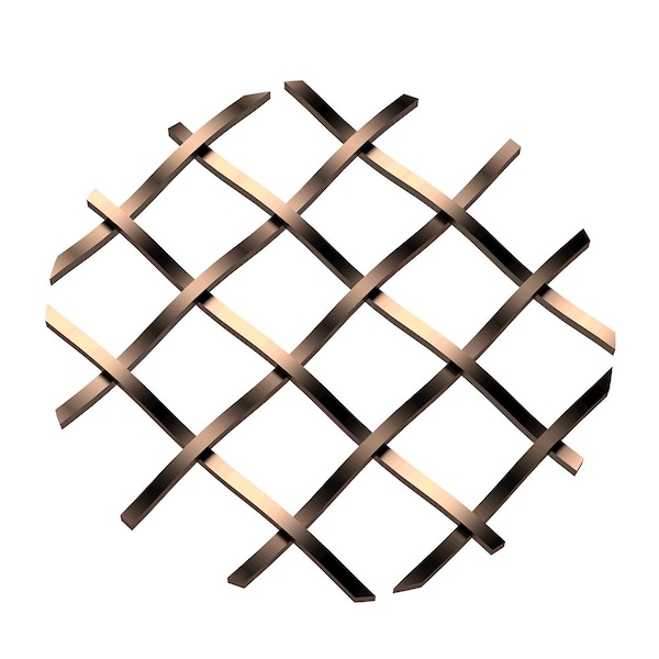 Designs Of Distinction .5" Straight Flat Diamond Decorative Grille - Antique Brass, 36" W x 48" L Sheet - 013648CG10AB1