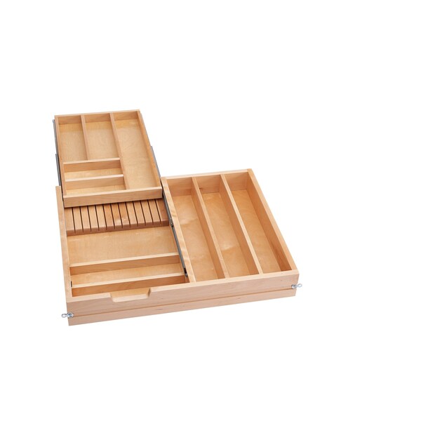 Rev-A-Shelf Drawer Replacement, Maple Veneer, Light Brown, 27 in W, 4.44 in H, 22.25 in D, 22.25 in L - 4WTCD-30HSC-1