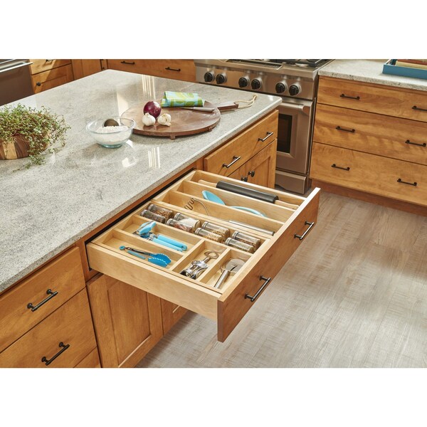 Rev-A-Shelf Drawer Replacement, Maple Veneer, Light Brown, 27 in W, 4.44 in H, 22.25 in D, 22.25 in L - 4WTCD-30HSC-1