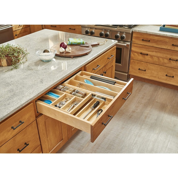 Rev-A-Shelf Drawer Replacement, Maple Veneer, Light Brown, 27 in W, 4.44 in H, 22.25 in D, 22.25 in L - 4WTCD-30HSC-1