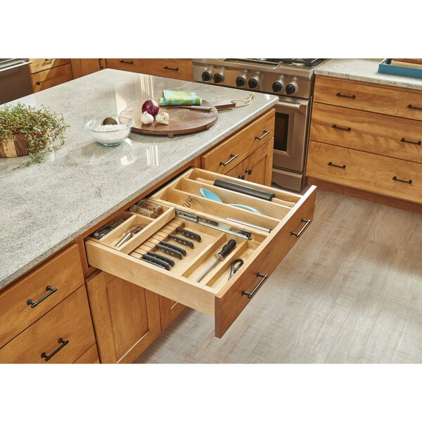 Rev-A-Shelf Drawer Replacement, Maple Veneer, Light Brown, 27 in W, 4.44 in H, 22.25 in D, 22.25 in L - 4WTCD-30HSC-1