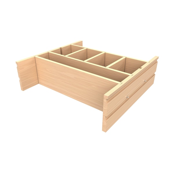 Rev-A-Shelf Maple Hardwood, Light Brown, 18.75 in W, 6 in H, 19.81 in L, Light Brown - 4WDIV-24-1