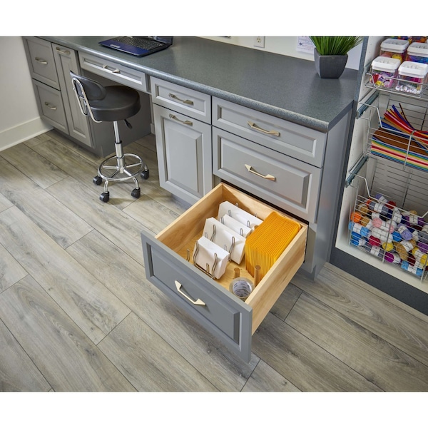 Rev-A-Shelf Drawer Insert, Maple Wood, Natural Maple, 24.25 in W, 6.63 in H, 21.25 in D - 4DPS-2421