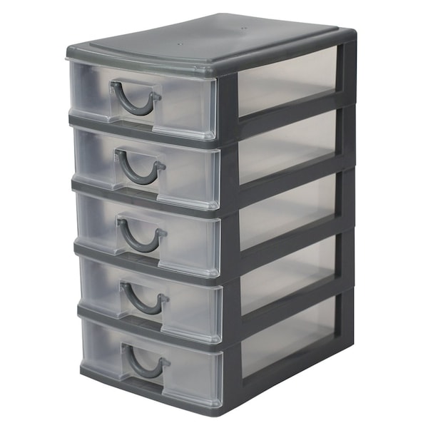 Hds Trading Plastic, Grey, 5.50 in W, 9.75 in H, 7.25 in L - ZOR95972