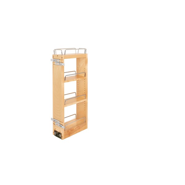 Rev-A-Shelf Maple Veneer, Light Brown, 5 in W, 26.15 in H, 10.75 in D, 10.75 in L, Light Brown - 448-BBSCWC-5C