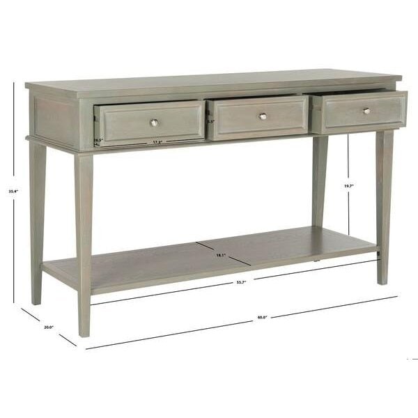 Safavieh 35.4 x 60 x 20 in. Manelin Console with Storage Drawers, Ash Grey - AMH6641C