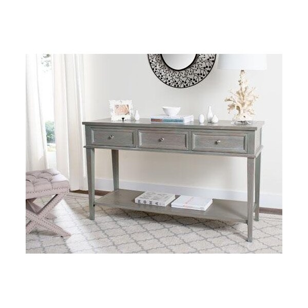 Safavieh 35.4 x 60 x 20 in. Manelin Console with Storage Drawers, Ash Grey - AMH6641C