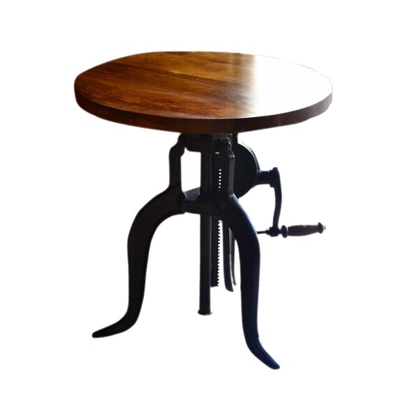 Guest Room Regan Adjustable Crank Accent Table - Chestnut & Black - 28 x 18 x 18 in. - GU2215434