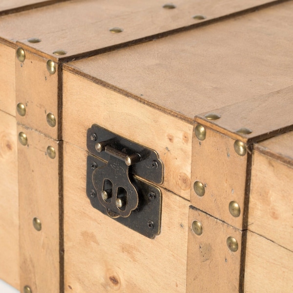 Vintiquewise Natural Wooden Style Trunk with Handles, PK 2 - QI004014.2