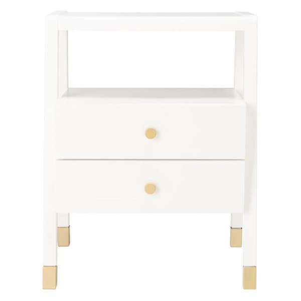 Safavieh Cove 2 Drawer 1 Shelf Accent Table, White & Gold - ACC6602B