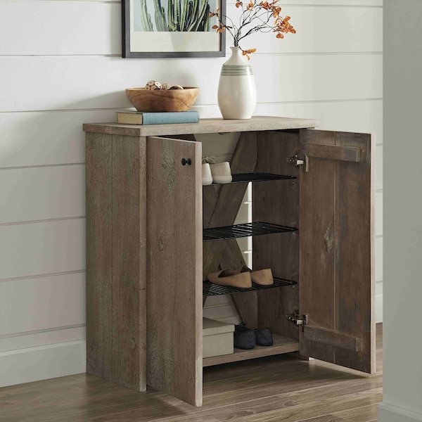 Alaterre Furniture Castleton Mango Wood 31"W Shoe Cubbie Cabinet - AWTR1527