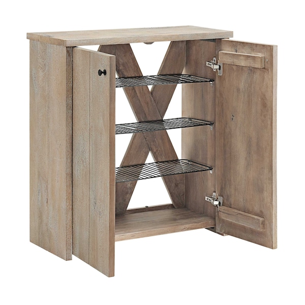Alaterre Furniture Castleton Mango Wood 31"W Shoe Cubbie Cabinet - AWTR1527