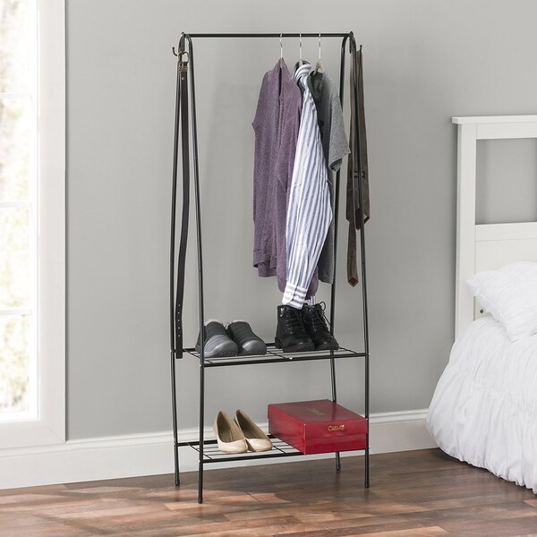 Home Basics Metal, Black, 14 in W, 60 in H, 24 in L - ZOR96102