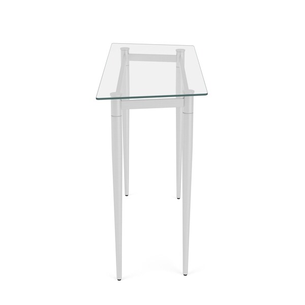 Lesro Siena Lounge Reception Sofa Table 40x15in Glass Top, Brushed Steel - SN0860