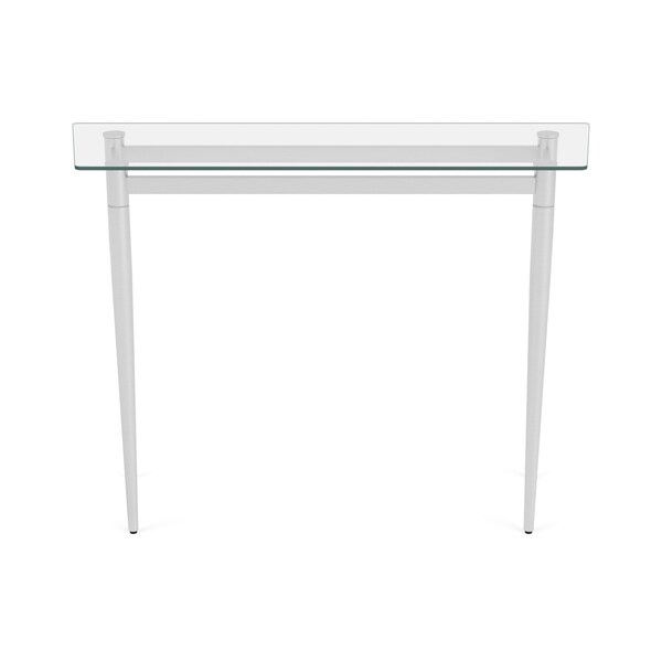 Lesro Siena Lounge Reception Sofa Table 40x15in Glass Top, Brushed Steel - SN0860