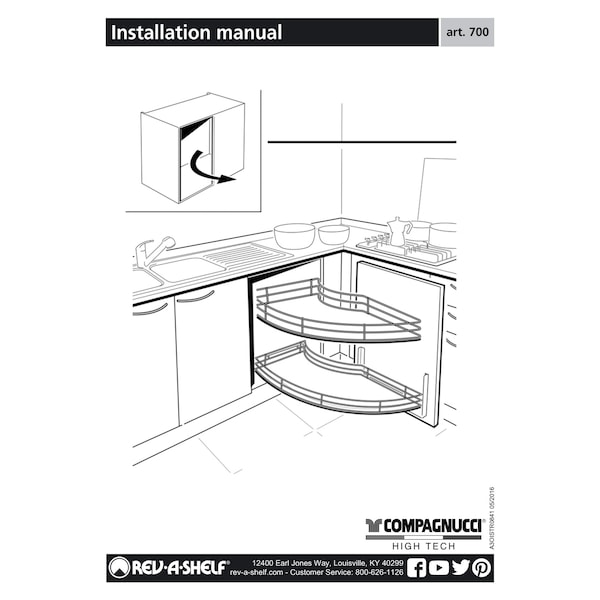 Rev-A-Shelf Steel, Light Brown, 35.75 in W, 20.8 in H, 35.75 in D, 18.63 in L, Light Brown - 582-18-RMP