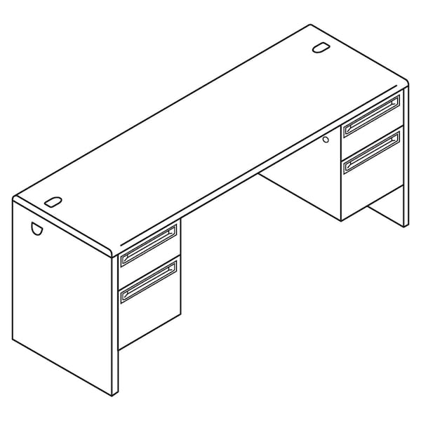 Hon 38000 Series Kneespace Credenza, 72w x 24d x 29-1/2h, Harvest/Putty - H38854.C.L