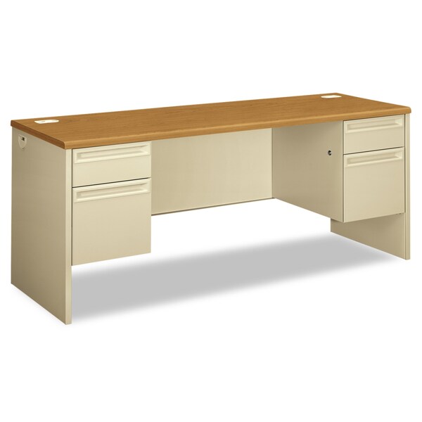 Hon 38000 Series Kneespace Credenza, 72w x 24d x 29-1/2h, Harvest/Putty - H38854.C.L