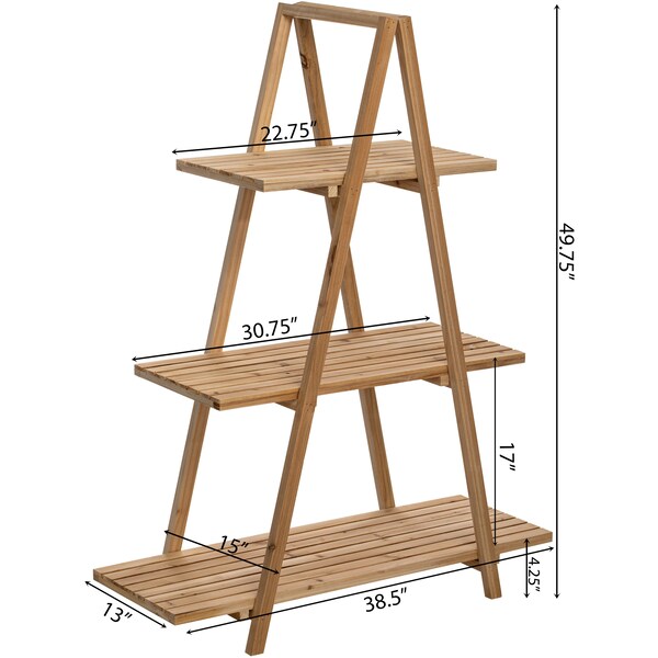 Vintiquewise Wooden 3 Tier Shelf with Rustic Design, Vintage-Inspired Home Decor, Wall-Mounted Display Unit - QI004597