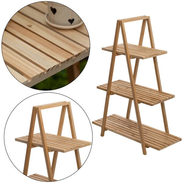 Vintiquewise Wooden 3 Tier Shelf with Rustic Design, Vintage-Inspired Home Decor, Wall-Mounted Display Unit - QI004597