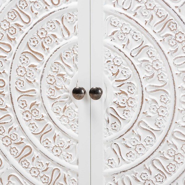 Baxton Studio Yelena Classic and Traditional White Finished Wood 2-Door Storage Cabinet - 236-13335-ZORO