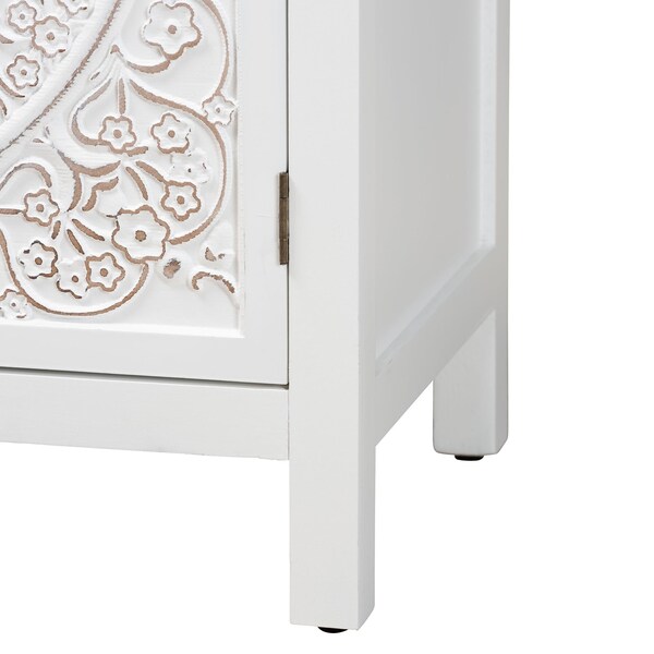 Baxton Studio Yelena Classic and Traditional White Finished Wood 2-Door Storage Cabinet - 236-13335-ZORO